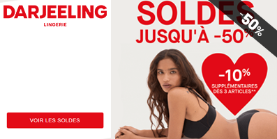 Jusqu'à -50% sur votre lingerie