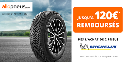 Jusqu'à 120€ remboursés pour l'achat de pneus Michelin jusqu’au 24 novembre